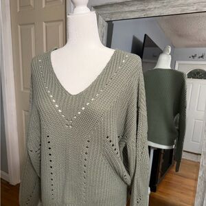 Madison Sage V-Neck Sweater